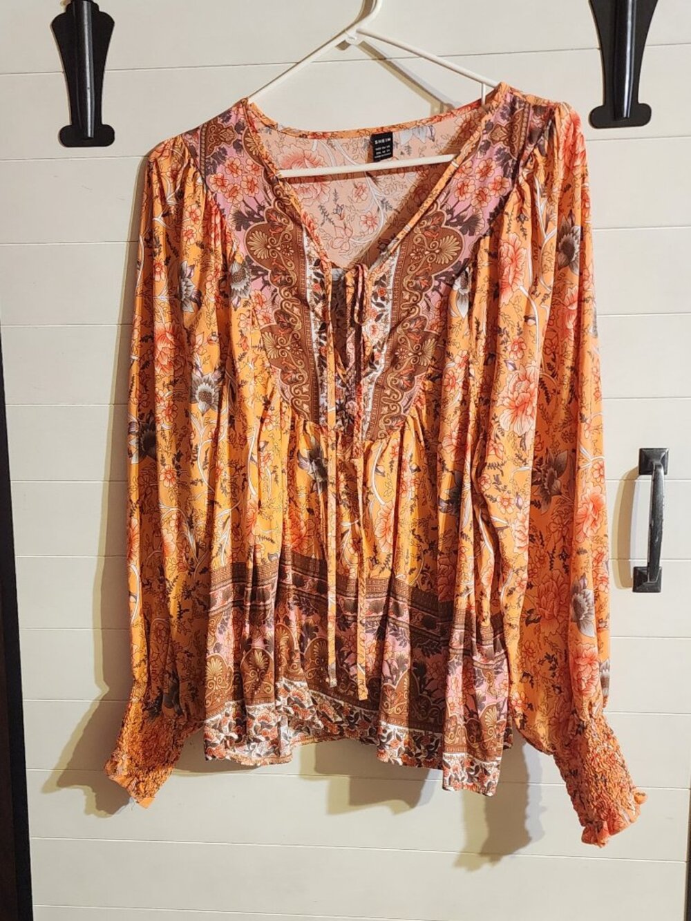 Shein Orange Floral Top